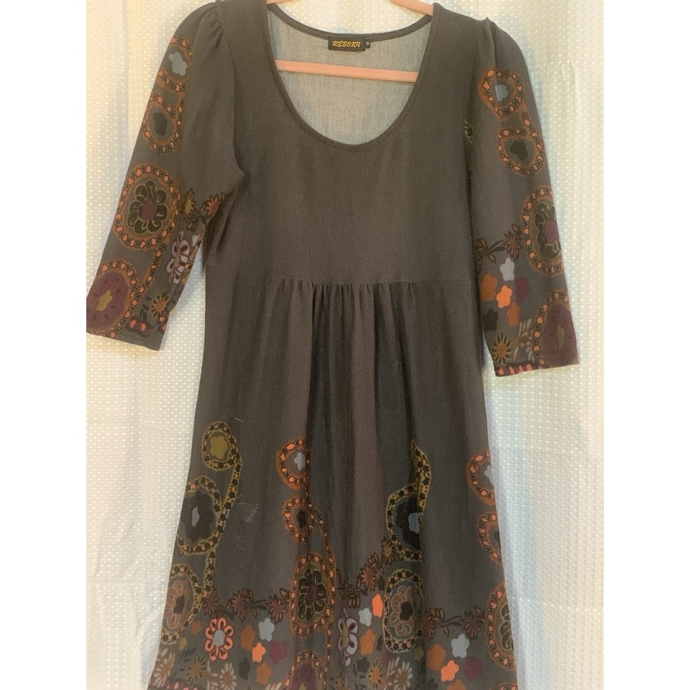 Reborn Womens Medium Grey Dress